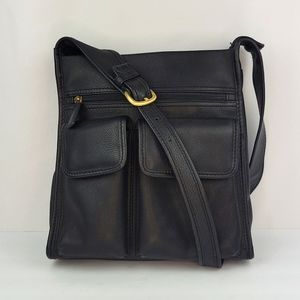 Fossil Vintage Pebbled Leather Shoulder Bag Black